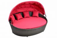 Exkluzív polyrattan napozóágy GARTH - piros