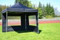 GARTHEN Kerti pavilon PROFI 3 x 3 m fekete + 2 oldalfal