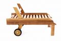 Állítható teakfa nyugágy kerekekkel  összecsukható 200 cm