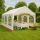 GARTHEN Kerti pavilon 4 x 6 m 400 g/m² piros-fehér