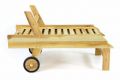DIVERO Kerti nyugágy kerekekkel teak fa