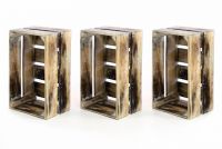 DIVERO Kerti fa tároló doboz 3 db VINTAGE 44 x 28 x 19 barna