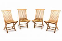 DIVERO Kerti szék összecsukható 4 db tíkfa