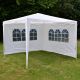 Party sátor 3×3 m PE 2 oldal ablak fogantyú rendszer fehér