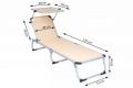 DIVERO Összecsukható kerti nyugágy tetővel 187 cm bézs