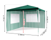 GARTHEN Kerti sátor zöld 3 x 3 m + 2 oldalfal