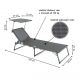 DIVERO Összecsukható kerti nyugágy tetővel XXL Fekete