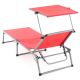 Összecsukható kerti nyugágy tetővel XXL - piros