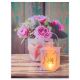 Falikép NEXOS Roses and lantern 30 x 40 cm - 1x LED