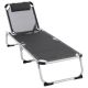 DIVERO Összecsukható kerti nyugágy párnával antracit