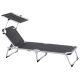 Kerti nyugágy összecsukható napellenzős antracit szín