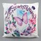 NEXOS Dekoratív párna Lepke és virágok 40 x 40 cm