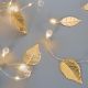 NEXOS Világító gyöngy arany levelek 20 LED meleg fehér