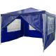 Kerti party sátor 4 oldalfallal - kék, 3 x 3 m