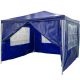 Kerti party sátor 4 oldalfallal - kék, 3 x 3 m