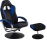 Irodai szék lábtartóval - GT RELAX RACER, kék/fekete