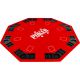 GamesPlanet® Kihajtható nyolcszögletű póker asztallap piros