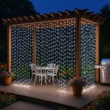 Kültéri fényfüggöny 3×3 m hideg fehér 300 LED