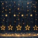 VOLTRONIC® Fényfüggöny csilag 150 LED meleg fehér