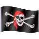 FLAGMASTER® Zászló Jolly Roger kalóz 120 x 80 cm