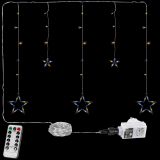 VOLTRONIC® Fényfüggöny 5 csillag 61 LED hideg/meleg fehér
