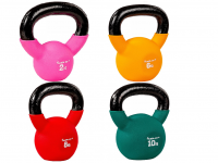 Kettlebell súlyzó szett 4 db MOVIT öntöttvas,vinyl 26 kg