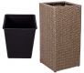STILISTA Virágcserép állvány polyrattan 64 x 30 cm krém