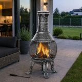 STILISTA Terasz kandalló 89 cm ezüst/szürke