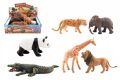 Játék állatok safari műanyag 11-17cm 6 db