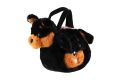 Plüss kutyus táskában 25 x 19 cm különböző típusban