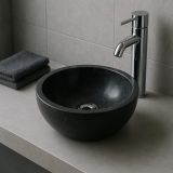 Mosdókagyló természetes kőből - GEMMA 501 Márvány Ø40 Black