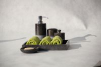 INDERA Kőből készült fürdőszoba készlet fekete