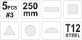 Reszelő készlet 5 részes 250 mm YT-6239