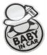 COMPASS Öntapadó matrica Baby in car ezüst
