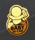 COMPASS Öntapadó matrica  Baby in car sárga