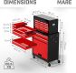 Szerszámos kocsi 5 fiókkal 61 × 108 cm piros