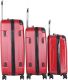 Utazási kemény bőrönd készlet 3db - piros