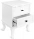 MIADOMODO Éjjeliszekrény 34 x 29,5 x 50 cm fehér