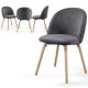 MIADOMODO Étkezőszék készlet bársony 4 db szürke