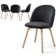 MIADOMODO Étkezőszék készlet bársony 4 db fekete