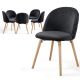 MIADOMODO Étkezőszék készlet bársony 6 db fekete