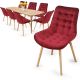MIADOMODO Steppelt étkezőszék szett 8 db sötétvörös