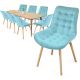 MIADOMODO Étkezőszék készlet 8 db türkíz