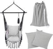 MIADOMODO Függő hintaszék kintre-bentre szürke