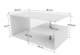 MIADOMODO Dohányzóasztal  90 x 50 x 41 cm fehér