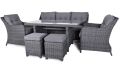 ROJAPLAST Kerti rattan bútor készlet SAN DIEGO antracit
