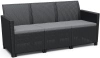 Allibert Kerti kanapé CLAIRE 3 SEATERS SOFA grafit